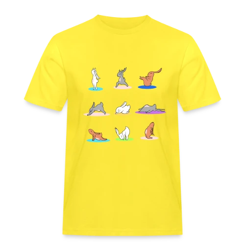 T-Shirt Lapin Yoga: Joyeuses Pâques Zen - T-shirt Workwear homme