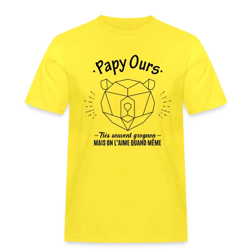T-shirt Papy Ours Grognon, Adoré Malgré Tout - T-shirt Workwear homme