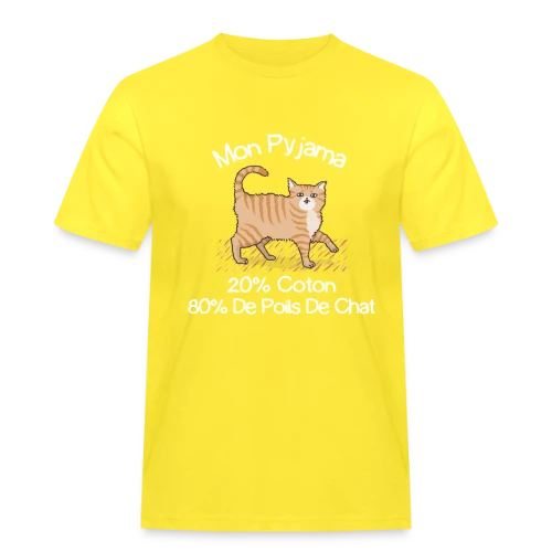 T-shirt Humour 'Mon Pyjama 80% Poils de Chat' - T-shirt Workwear homme