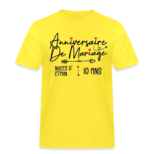 Anniversaire Mariage Noces Étain - T-shirt Workwear homme
