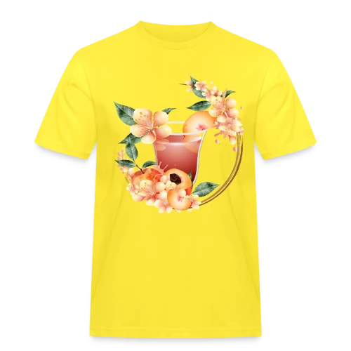 Cocktail Pêche en Fleurs: Douceur Estivale - T-shirt Workwear homme