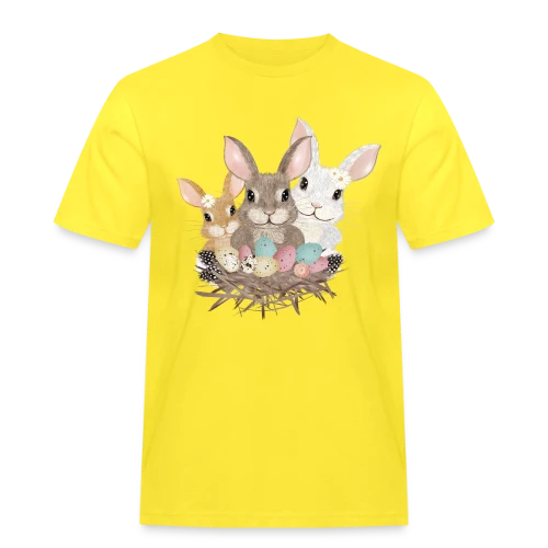 Famille de Lapins de Pâques Pastel Adorables - T-shirt Workwear homme