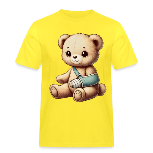 Teddy Réconfortant Plâtré : L'Ours Symbole de Courage et d'Amour - T-shirt Workwear homme