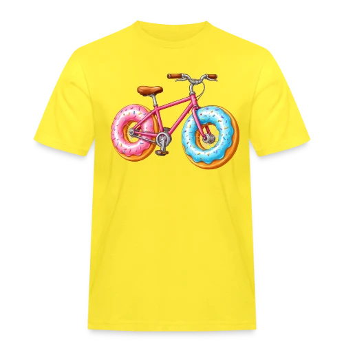 T-shirt Cycliste Gourmand : Donut & Vélo Humoristique - T-shirt Workwear homme