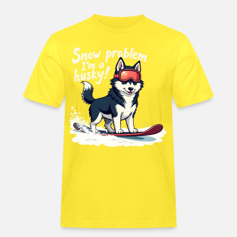 Kein Problem, ich bin ein Husky! - Männer Workwear T-Shirt - Gelb