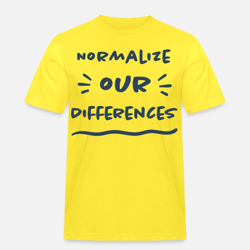 Normalize our Differences - Inclusion - Men's Workwear T-Shirt - yellow