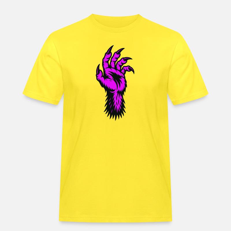 Werwolf Hand - Männer Workwear T-Shirt - Gelb
