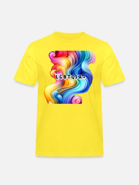 LGBTQIA+ - Männer Workwear T-Shirt - Gelb