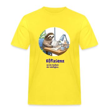 Faultier im Büro - lustiger Spruch für Kollegen - Männer Workwear T-Shirt - Gelb - Vorne - AI Model Male 185 dark (185cm)