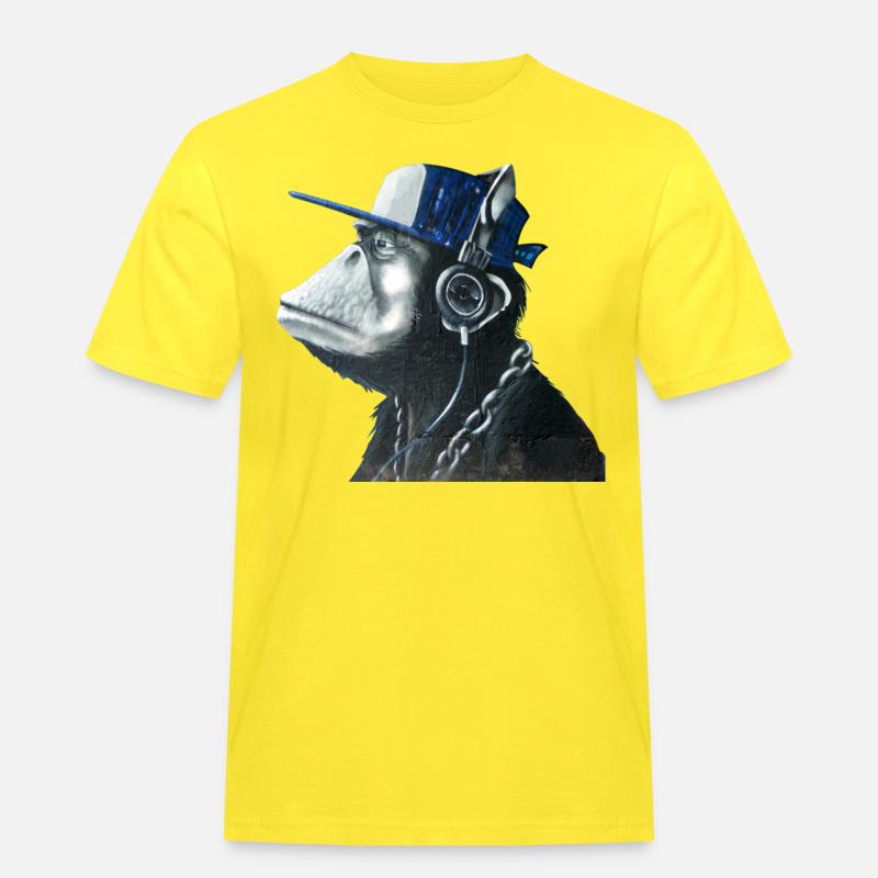 Affe Graffiti von Custom - Männer Workwear T-Shirt - Gelb