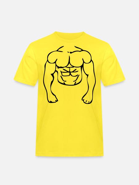 body muscle athlete bodybuider - Men's Workwear T-Shirt - yellow