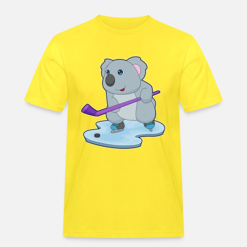 Koala Eishockey Eishockeyschläger - Männer Workwear T-Shirt - Gelb
