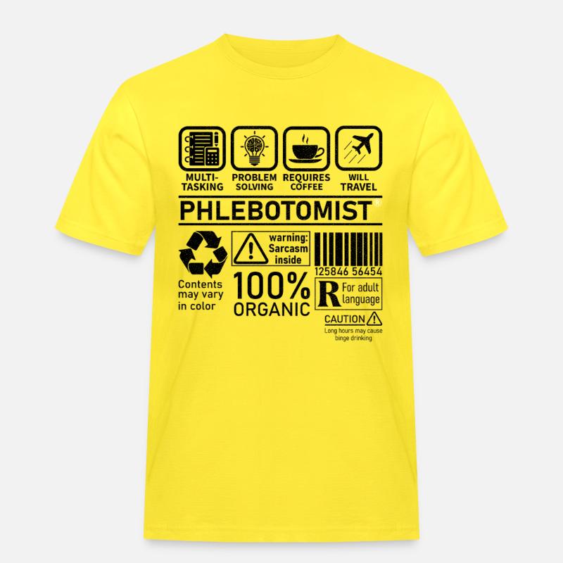 Phlebotomist multi tasking problem solving - Men's Workwear T-Shirt - yellow