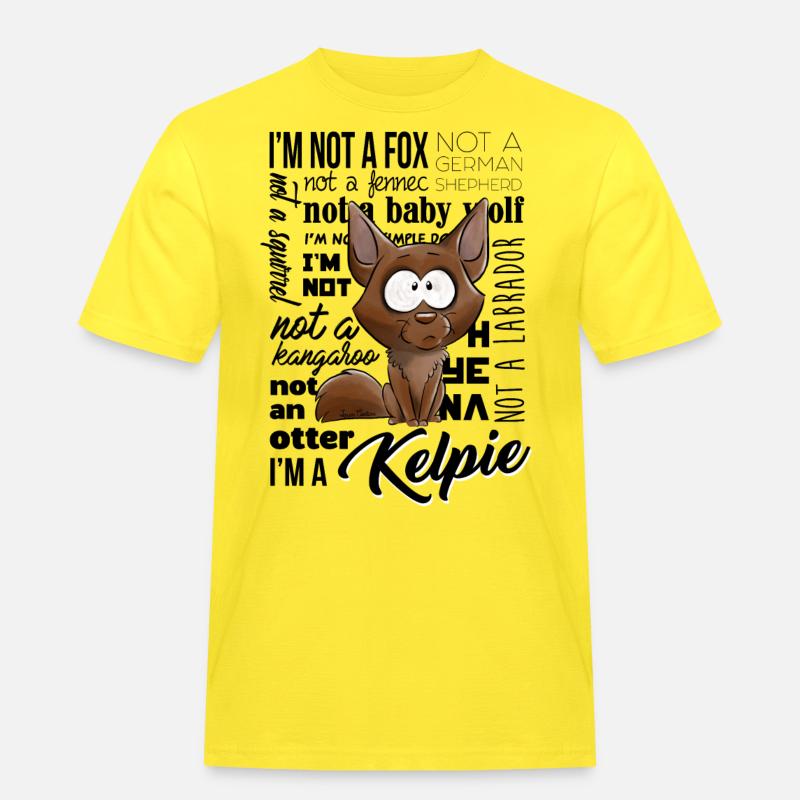 Ich bin ein Kelpie - Männer Workwear T-Shirt - Gelb