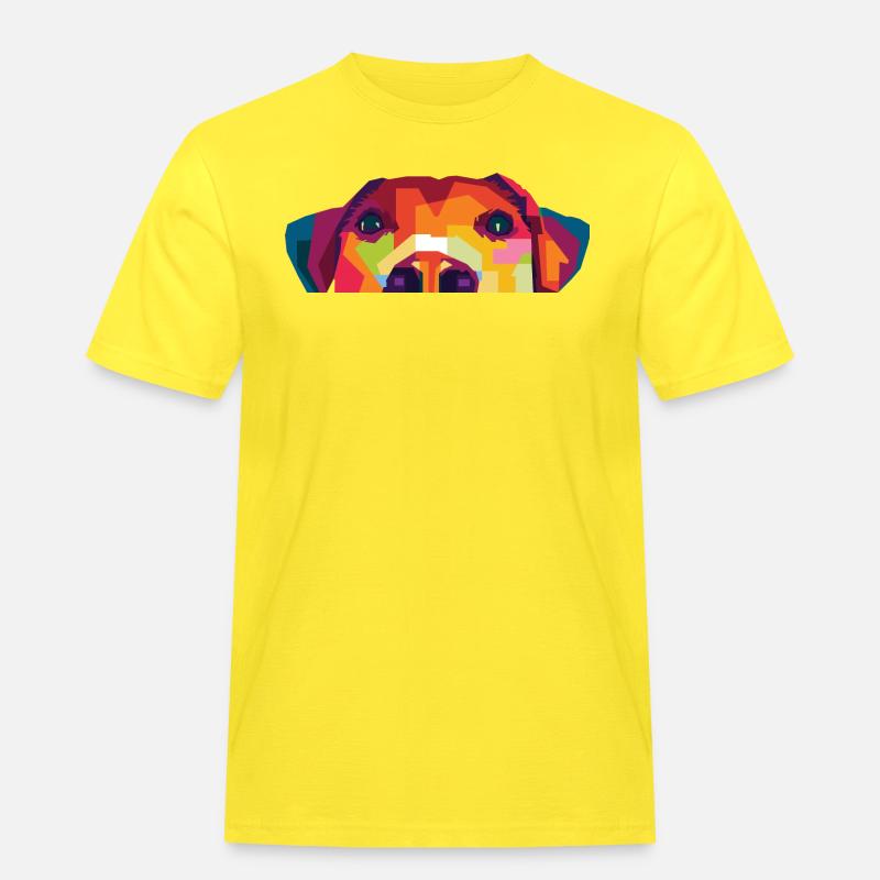 Hunde WPAP Design - Männer Workwear T-Shirt - Gelb