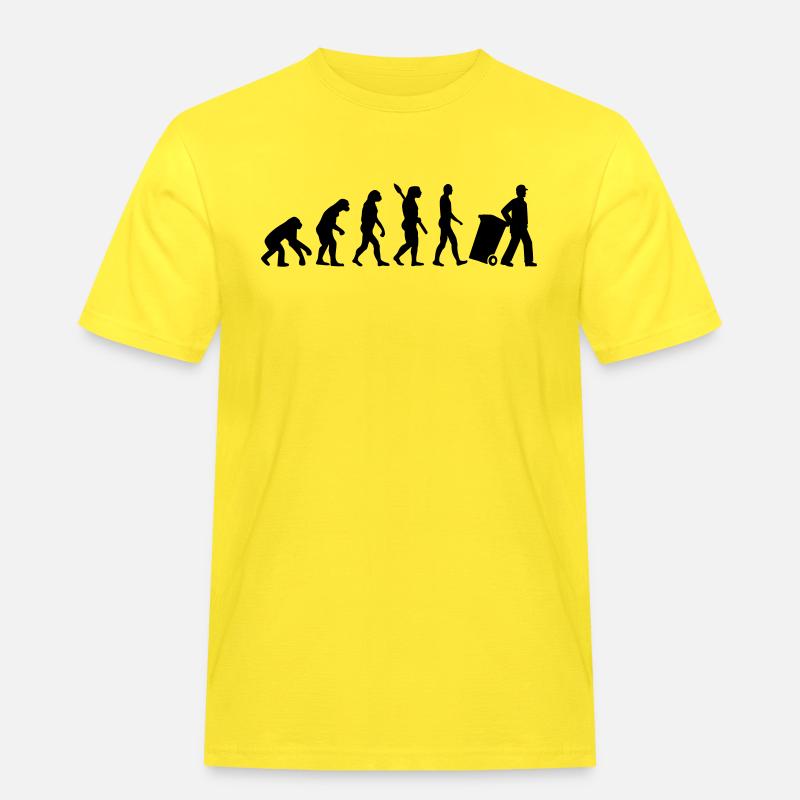 Evolution garbage man - Men's Workwear T-Shirt - yellow