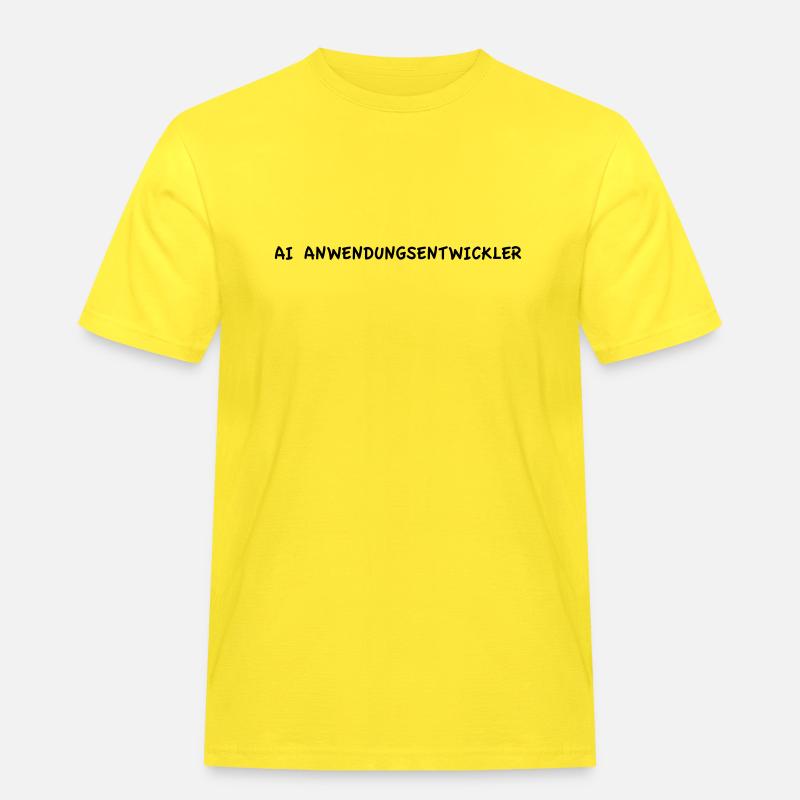AI Application Developer - Men's Workwear T-Shirt - yellow