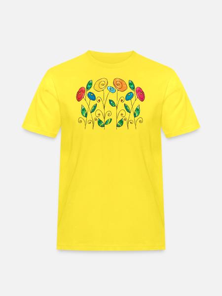 Blumen - Männer Workwear T-Shirt - Gelb