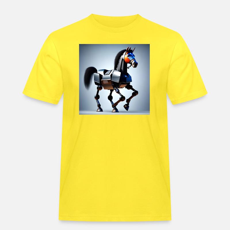 Roboterpferd Version 2 - Männer Workwear T-Shirt - Gelb
