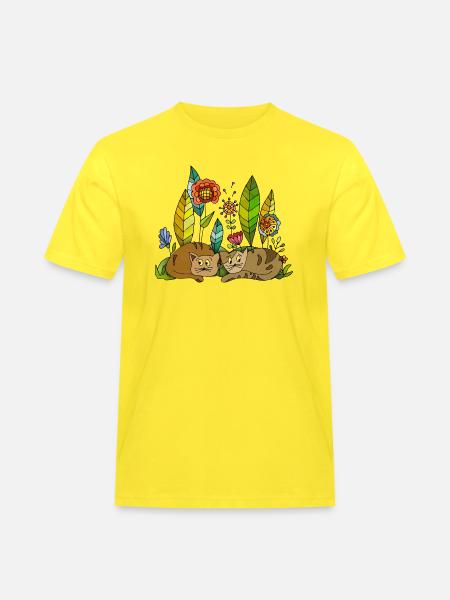 Cats - Men's Workwear T-Shirt - yellow