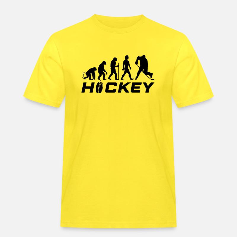 hockey evolution 1 - Männer Workwear T-Shirt - Gelb