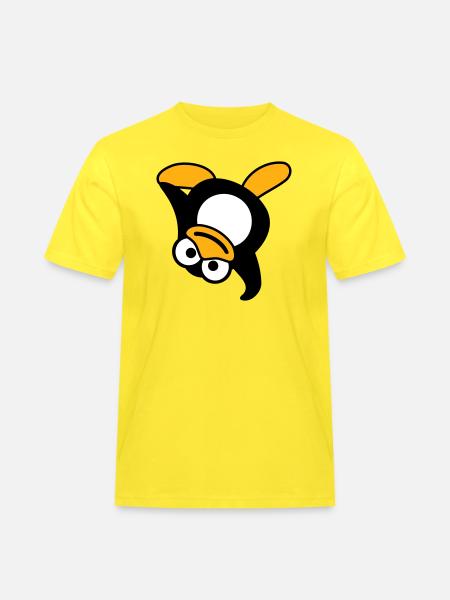 Pingvin Breakdance Dans Hovedstand Party DJ Musik - Herre Workwear T-Shirt - gul