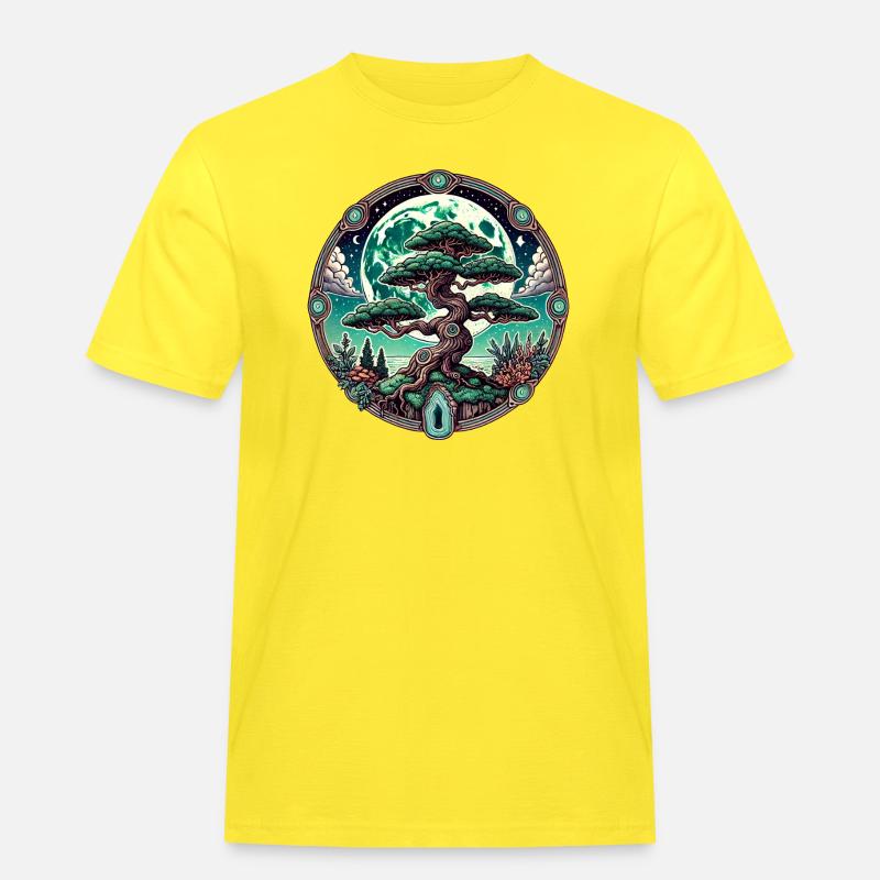 Uralter Baum des Lebens - Männer Workwear T-Shirt - Gelb