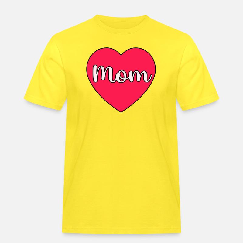 Mama Herz - Männer Workwear T-Shirt - Gelb