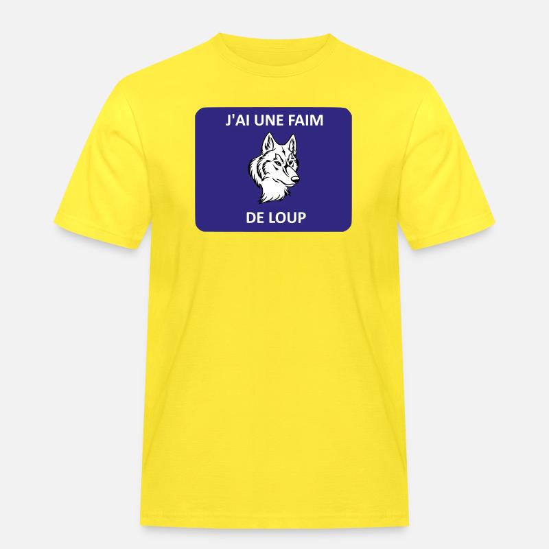 Ich bin hungrig wie ein Wolf - Männer Workwear T-Shirt - Gelb