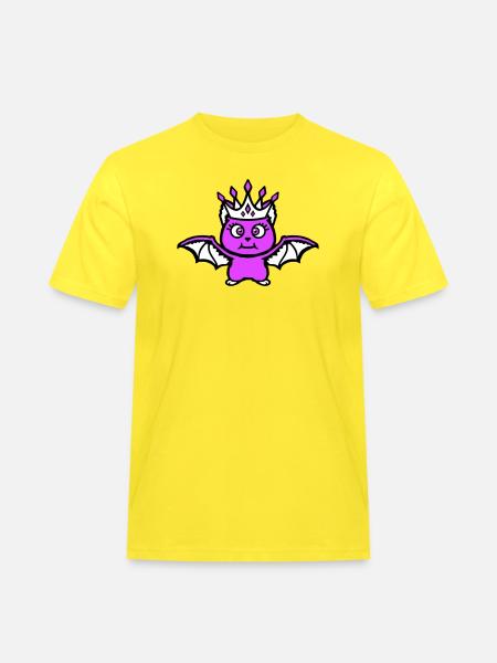 Cute Bat Princess Crown Eyelashes Halloween - Men's Workwear T-Shirt - yellow