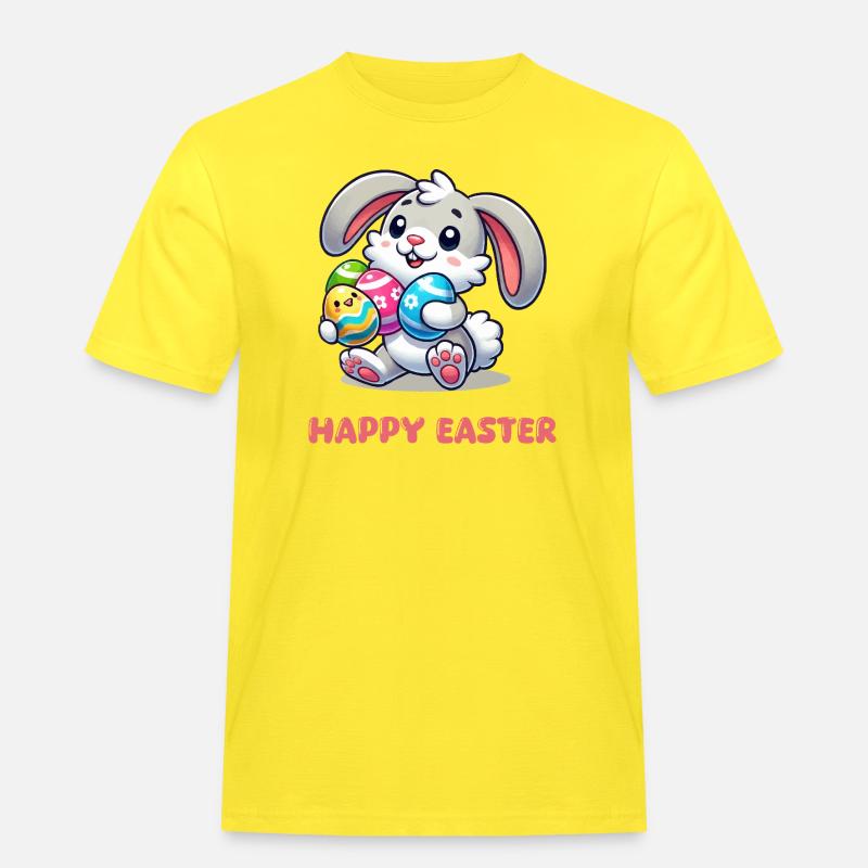 Bunny Easter Bunny Comic - Men's Workwear T-Shirt - yellow