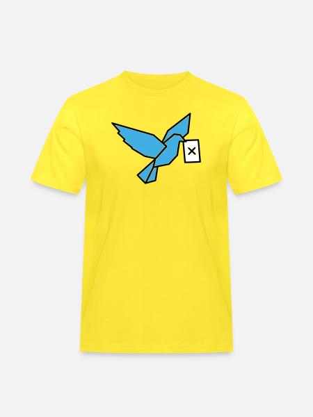 Brieftaube Wahlzettel Vogel Bunt - Männer Workwear T-Shirt - Gelb