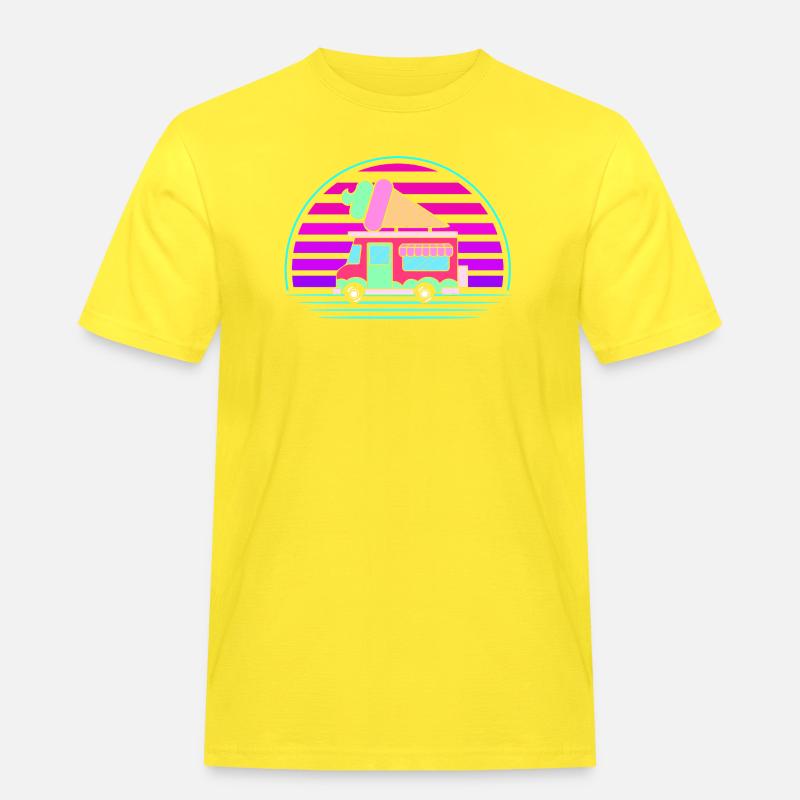 Eiscreme Eiswagen Eis Eisdiele - Männer Workwear T-Shirt - Gelb