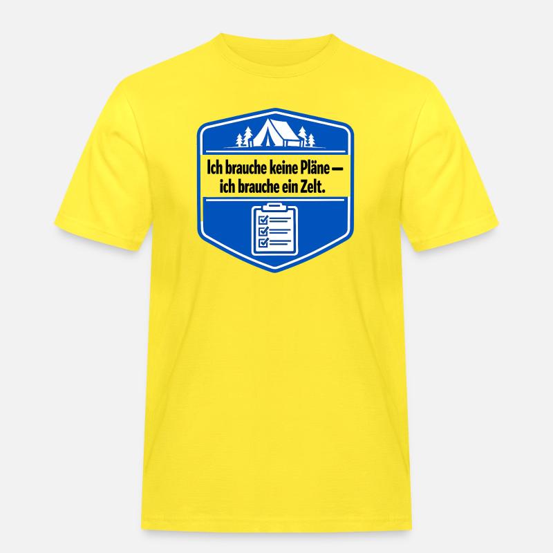 Ich bin ein Camper - Männer Workwear T-Shirt - Gelb