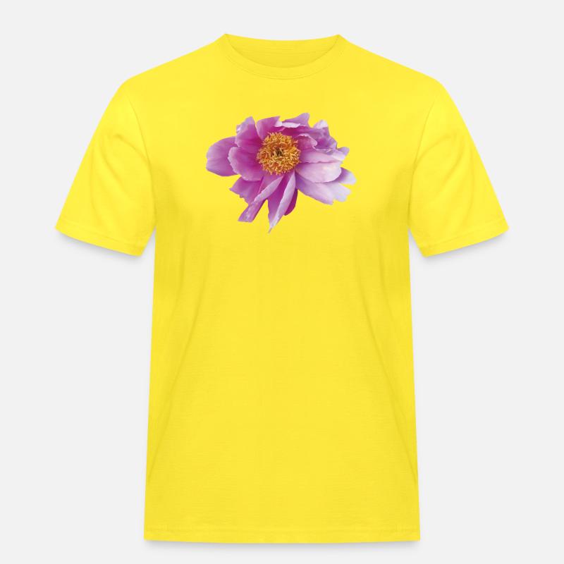 Peony_Dancing_in_Wind - Männer Workwear T-Shirt - Gelb