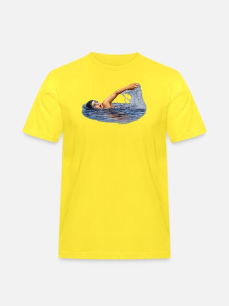 Swimmer in motion - Men's Workwear T-Shirt - yellow