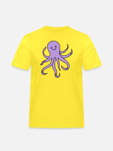 Charme de pieuvre violette - T-shirt Workwear homme - jaune