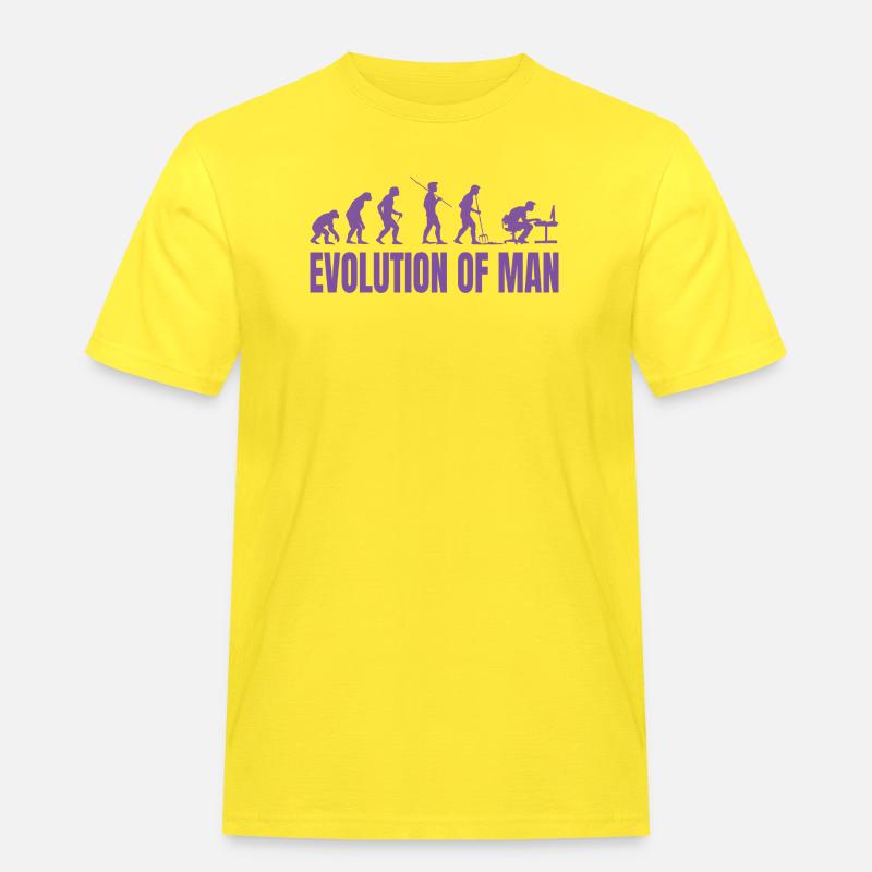 Programmer Computer Freak Evolution Retro - Men's Workwear T-Shirt - yellow