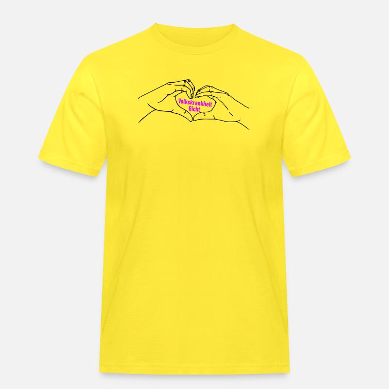 Herz Symbol Gicht - Männer Workwear T-Shirt - Gelb