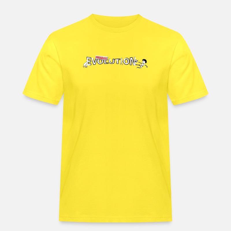 Fussball Evolution | Evolution Design - Männer Workwear T-Shirt - Gelb