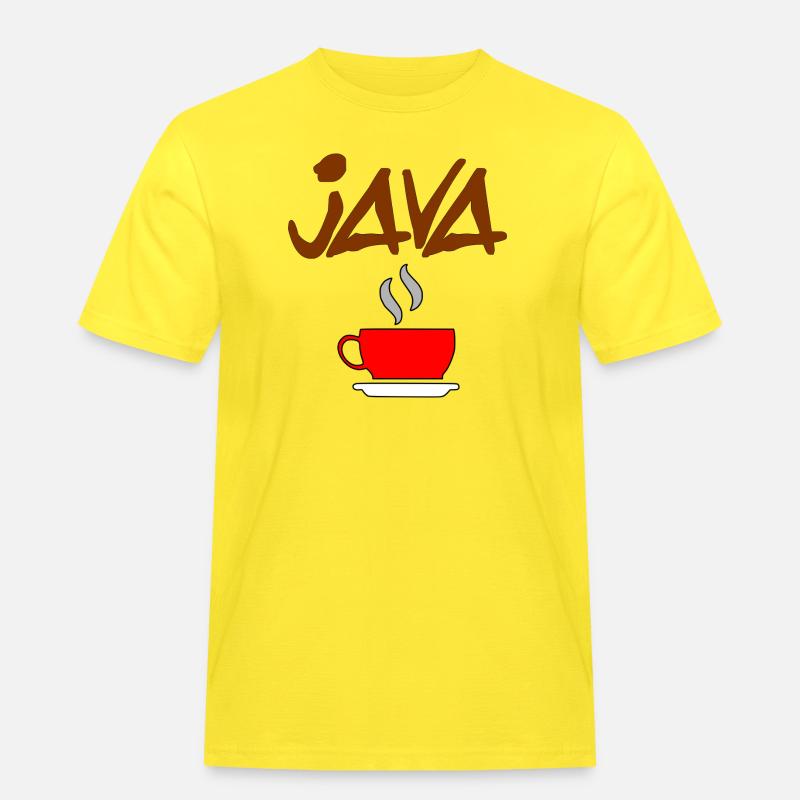 java kaffee - Männer Workwear T-Shirt - Gelb