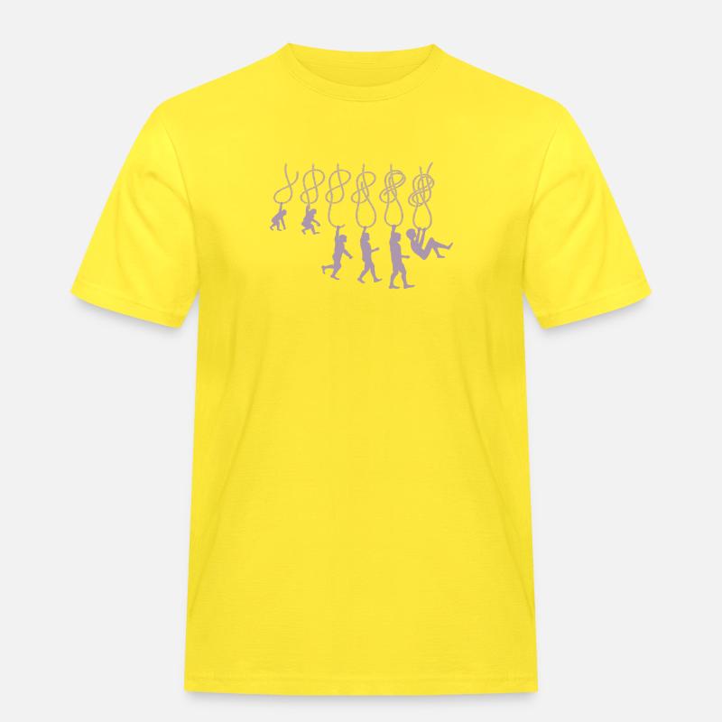 Evolution Climbing Climbing Knot Eighth Knot - Men's Workwear T-Shirt - yellow