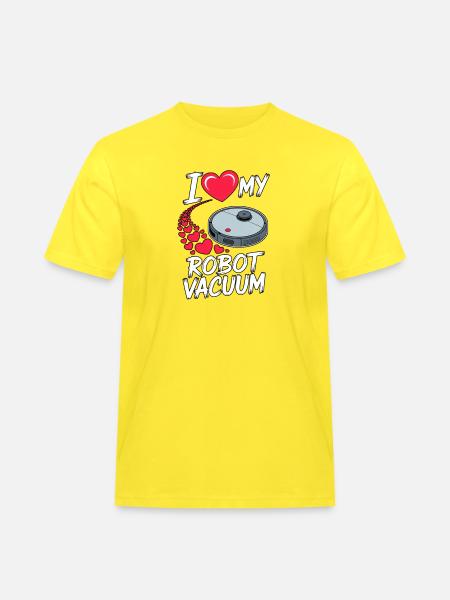 I Love My Saugroboter Saugerroboter - Männer Workwear T-Shirt - Gelb