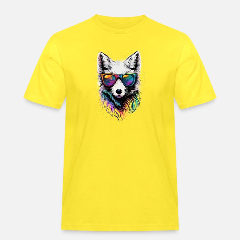Polarfuchs Schneefuchs Eisfuchs Süßer Weißer Fuchs - Männer Workwear T-Shirt - Gelb