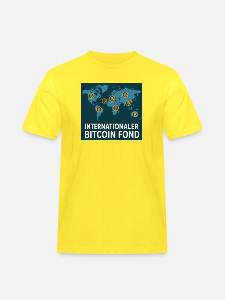 Internationaler Bitcoin Fond - Männer Workwear T-Shirt - Gelb