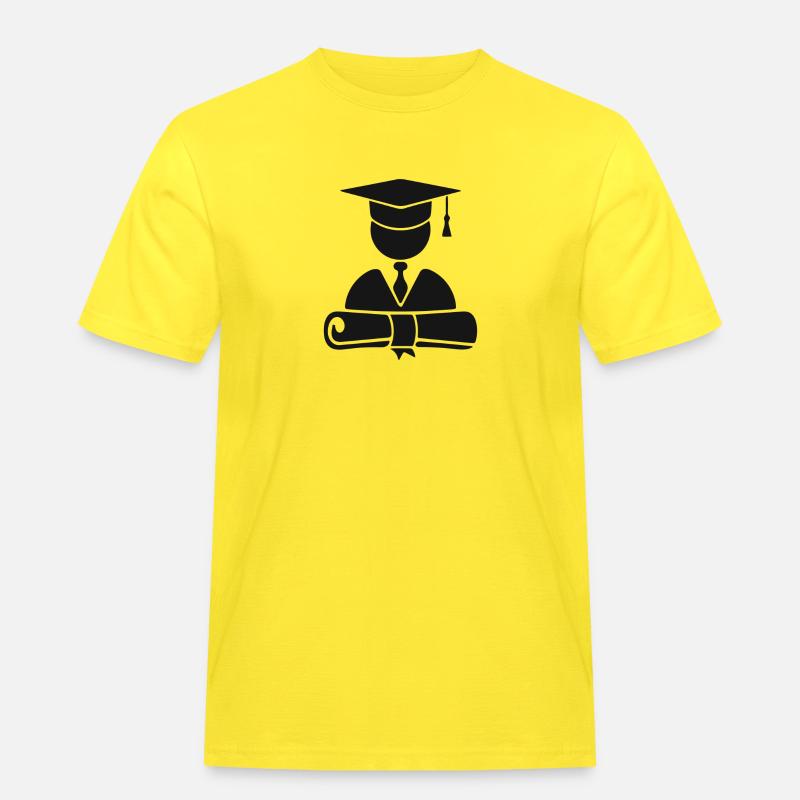 ICON Symbol Bachelor Master - Männer Workwear T-Shirt - Gelb