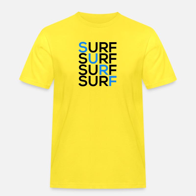 SURF SURF SURF SURF - Männer Workwear T-Shirt - Gelb