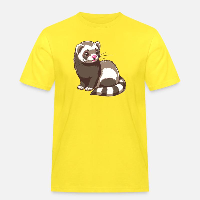 Frettchen - Männer Workwear T-Shirt - Gelb