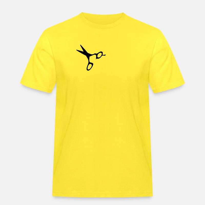 ciseaux coiffure coiffeur coiffeuse dessin - T-shirt Workwear homme - jaune