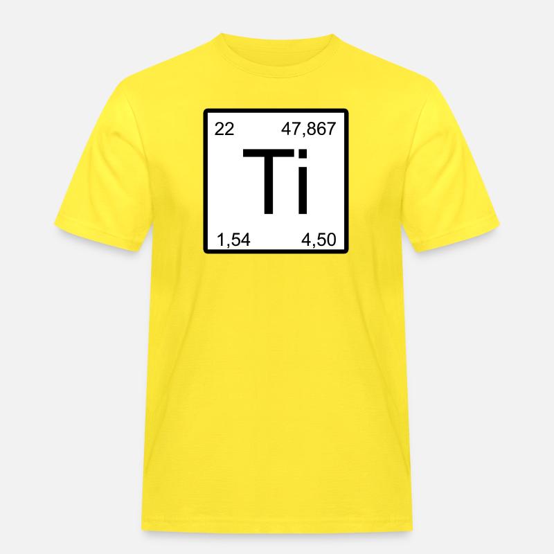 Titanium Elementsymbol Minimal Tile - Männer Workwear T-Shirt - Gelb